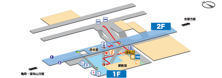 ＪＲ円町駅構内案内図