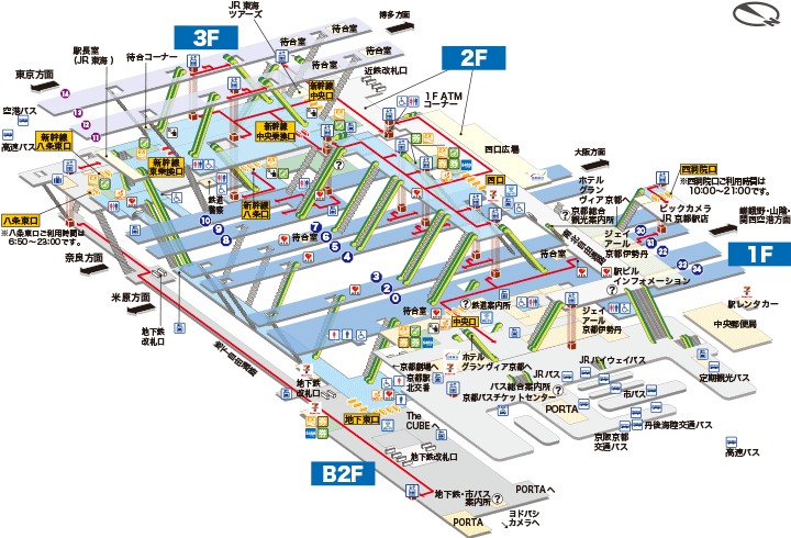 ＪＲ京都駅構内案内図