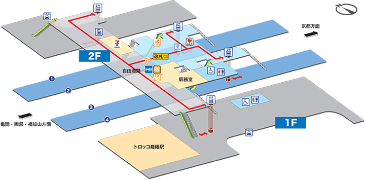 ＪＲ嵯峨嵐山駅構内案内図