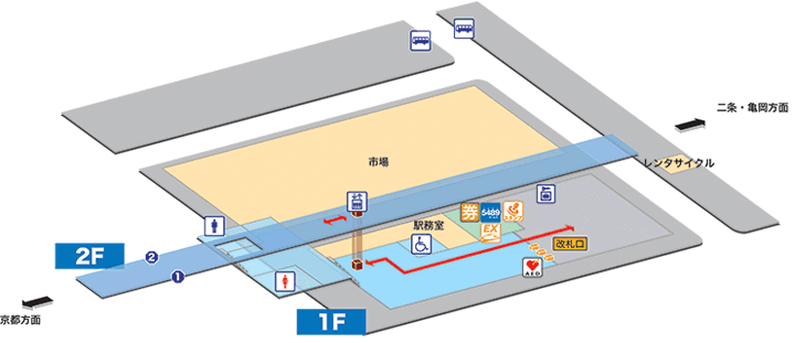 ＪＲ丹波口駅構内案内図