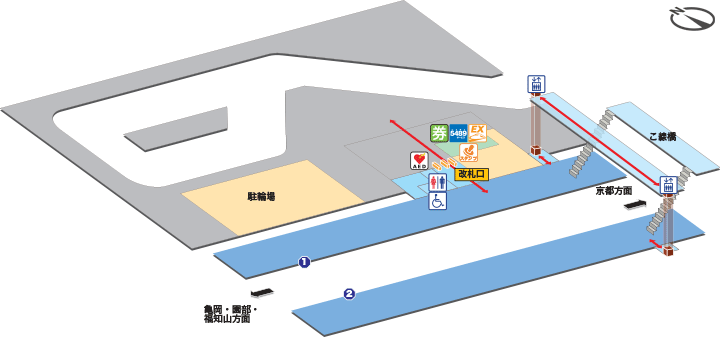 ＪＲ太秦駅構内案内図